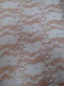 White Budget Flower Lace Fabric (Per Metre) by Nortex