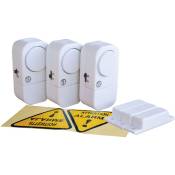3 mini-alarmes sans fil à contact magnétique