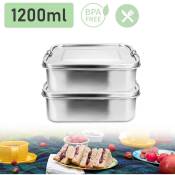 800-1400ml Boîte à lunch sans plastique Boîte à lunch sans bpa Boîte à lunch en acier inoxydable - 1200ml - Hengda