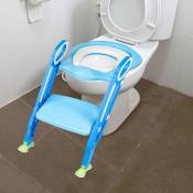 Aqrau - Reducteur Toilette Enfant - Toilette Abattant wc - Marche Antidérapante - Bleu