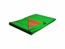 Bâche plastique 3x5 m étanche traitée anti uv verte et marron 250g-m² - bâche de protection en polyéthylène haute qualité