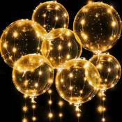 Ballons Illuminés, 7 Paquets de 20 Pouces Ballons Bobo de Saint-Valentin avec Guirlandes Lumineuses à led de 10 ft pour Saint-Valentin Mariage Noël