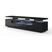 Bim Furniture - Meuble tv eva 195 cm panneau mdf noir