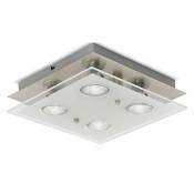 B.K.Licht plafonnier LED moderne 4 spots, métal &