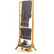 Blumfeldt - Porte-serviettes 3 barres 40 x 104,5 x 27 cm Aspect échelle bambou - Bambou