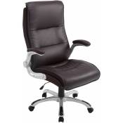 Chaise de bureau en cuir eco avec des accoudoirs inclinables chaise ergonomique diverses couleurs Couleur : marron