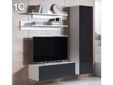 Combinaison de meubles luke 1c blanc et noir (1,6m)