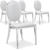 Cotecosy - Lot de 4 chaises médaillon Sofia Blanc - Blanc