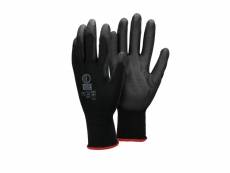 Ecd germany 72 paires de gants de travail en pu - taille 7 - couleur noir - gants de mécanicien / constructeurs /de protection - pour le travail de ja