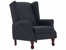 Fauteuil chaise siège lounge design club sofa salon gris foncé tissu helloshop26 1102291