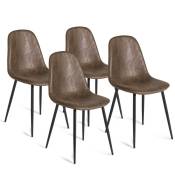 Idmarket - Lot de 4 chaises vintage dali - Marron - Pour salle à manger - Marron