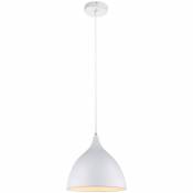 Lampe suspension éclairage métal blanc mat suspension lampe E27 spot 15160 - Globo