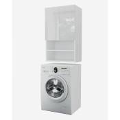 Laveo - Meuble pour machine à laver en blanc laqué