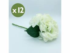 Lot de 12 bouquets d'hortensias natural touch 42 cm