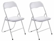 Lot de 2 chaises pliables felix , blanc / blanc