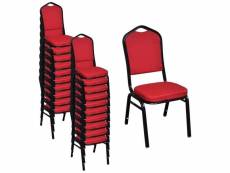 Lot de 20 chaises de salle à manger empilable tissu rouge helloshop26 1902119par2