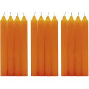 Lumar - Lot de bougies cylindriques non parfumées de 17,5 cm en cire de paraffine avec mèches en coton Bougies de couleur longues (orange, 48 bougies)