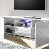 Meuble TV 180 cm design blanc laqué ANTONIO L 181