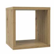 Meubletmoi - Etagère cube 1 casier décor bois rustique texturé - classico