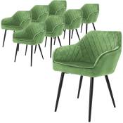 Ml-design - Lot 8x Chaises de Salle à Manger - Vert