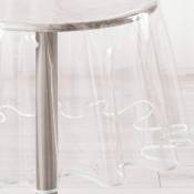 Nappe cristal ronde - Diamètre 180 cm - Biais Blanc Transparent - Transparent