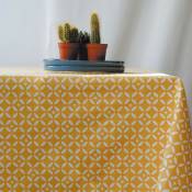 Nappe en coton enduit jaune rectangle 160 x 300 cm