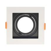 Optonica - Support Spot Encastrable Fixe GU10/MR16 102x102mm Blanc et Noir Carré Max 35W