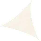 Outsunny Voile d'ombrage triangulaire grande taille 3 x 3 x 3 m polyéthylène haute densité résistant aux UV coloris crème