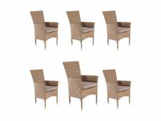 Pack 6 fauteuils d'extérieur taille:55x62x92cm,rotin synthétique naturelle Y57534216