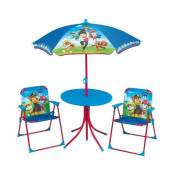Pat Patrouille salon de jardin composé d'une table, de 2 chaises pliables et un parasol pour enfant - Fun House