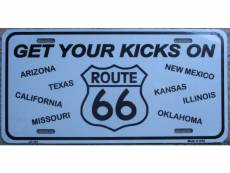 "plaque d'immatriculation route 66 get yourkicks on