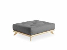 Pouf futon senza pin naturel coloris gris granit de