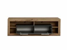 Rock - meuble salon/séjour. Meuble tv en mélaminé bois et gris mat . L-h-p : 150 - 48 - 44 cm