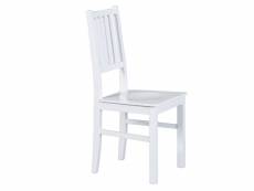 Set de 2 chaises en hêtre massif peint en blanc