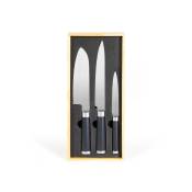Set de 3 couteaux japonais en acier inoxydable noir
