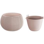 Splofy Bowl pot rond en plastique avec réservoir en couleur mocca 29 (l) x 29 (l) x 19 (h) cm