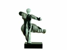 Statue femme dansant avec coulures gris - noir h33