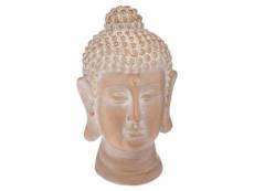 Statuette déco tête bouddha "blanchi" 19cm bronze