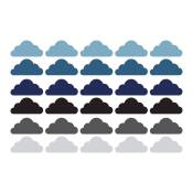 Stickers muraux en vinyle nuages bleu et gris