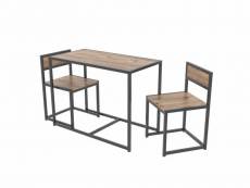 Subleem ensemble table 105 cm et 2 chaises kiro bois