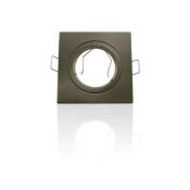 Support spot encastrable carré orientable Aluminium brossé Sans douille - Aluminium brossé - Aluminium brossé