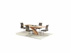 Table à manger design extensible 160-220 x 90 x 75 cm - chêne doré 2923