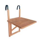 Table d'appoint bois pour balcon, carrée, rabattable