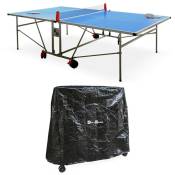 Table de ping pong outdoor. avec 2 raquettes et 3 balles. pour utilisation extérieure + Housse en pvc - Bleu