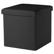 Tabouret d'assise en cube noir banquette de siège banquette de poitrine banquette de pied cube rabattable