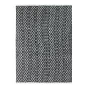 Tapis 100% coton blanc/écru-noir 190x290