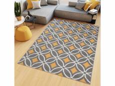 Tapiso maya tapis salon moderne géométrique losanges orange gris blanc fin 250 x 350 cm Z898A GRAY 2,50-3,50 MAYA PP EYM