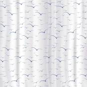 Tatkraft - seagulls rideau de douche 180 x 180 cm textile polyester avec 12 anneaux