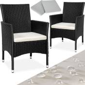 Tectake - Lot de 2 fauteuils de jardin en rotin Résine tressée résistante de grande qualité Montage facile - noir/beige