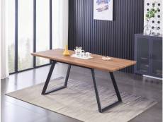 Toga - table à manger extensible coloris bois - pieds en métal - style contemporain - salle à manger, cuisine